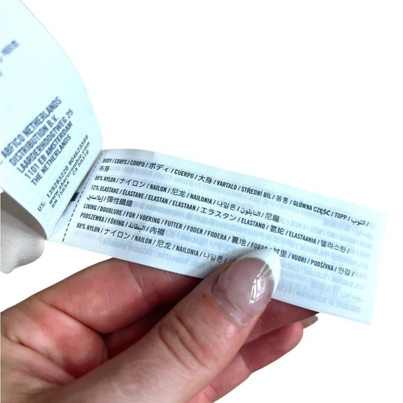 NWT Abercrombie & Fitch Asymmetrical Mesh Mock Neck Long Sleeved Bodysuit small - Picture 8 of 9